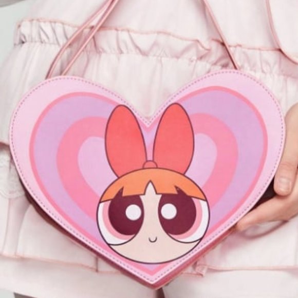 Pink Heart Shaped Blossom The Power Puff Girls Crossbody Purse - Picture 2 of 4